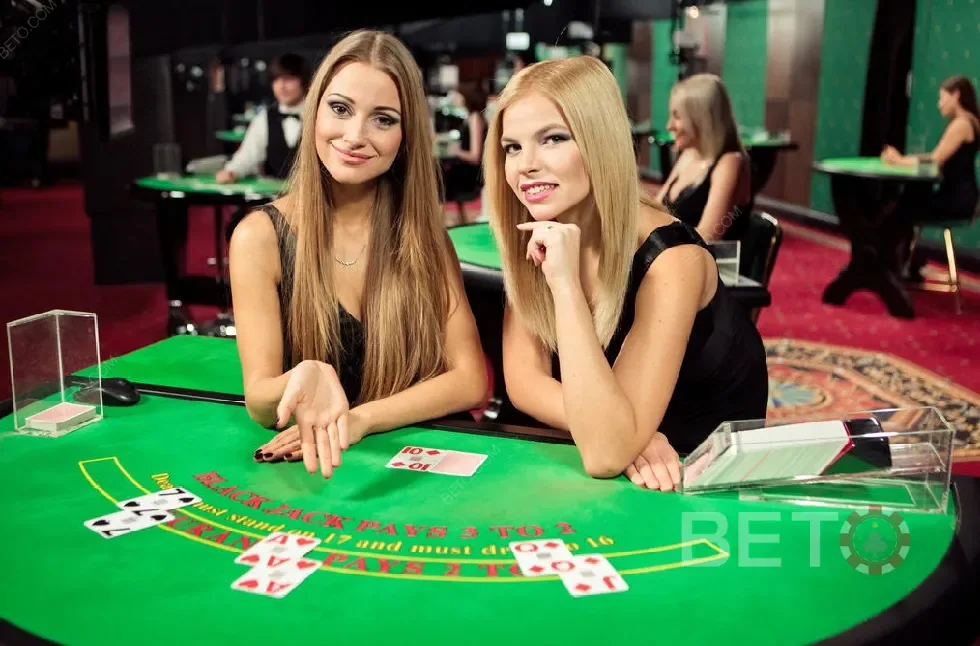 Suasana meja kasino live RSNVIP dengan dealer dan tampilan permainan real-time